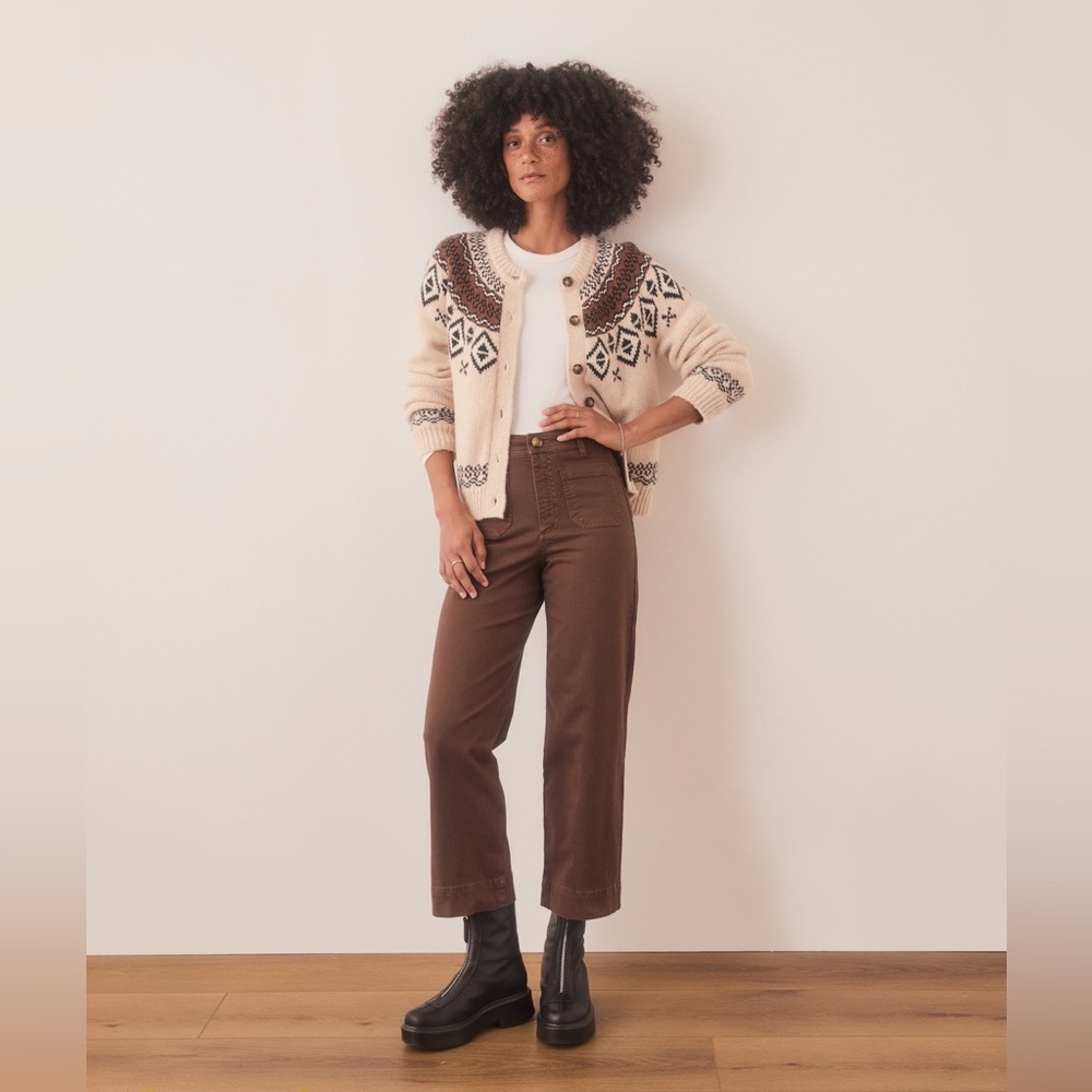 Marine Layer Bridget Wide Leg Crop in Pinecone